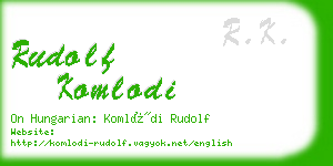 rudolf komlodi business card